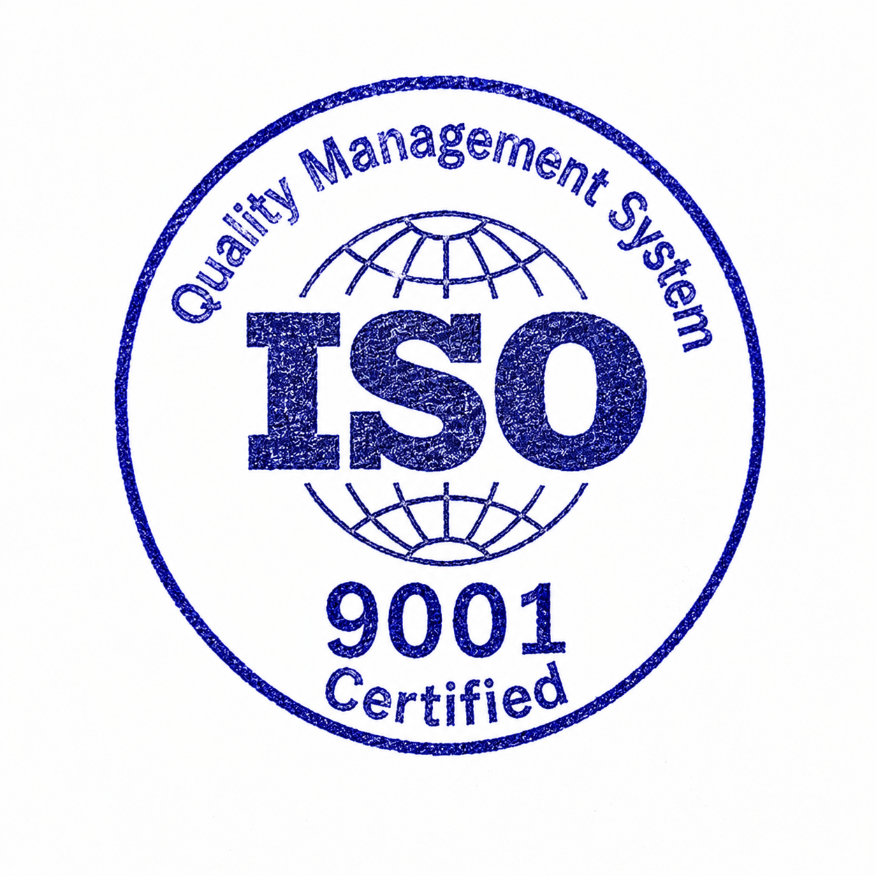 ISO 9001 quality management certified stamp